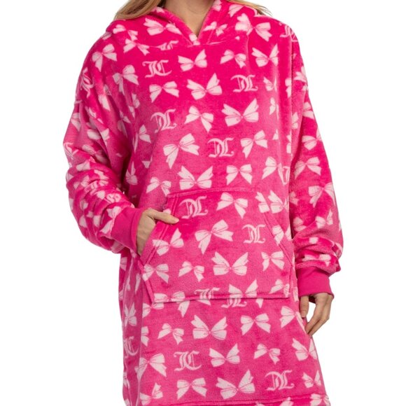 Juicy Couture Sherpa Pink Bow Hoodie Lounger – New - Picture 2 of 8